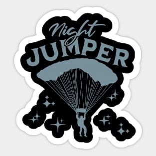 Night Jumper, skydiver, flight, adrenaline Sticker